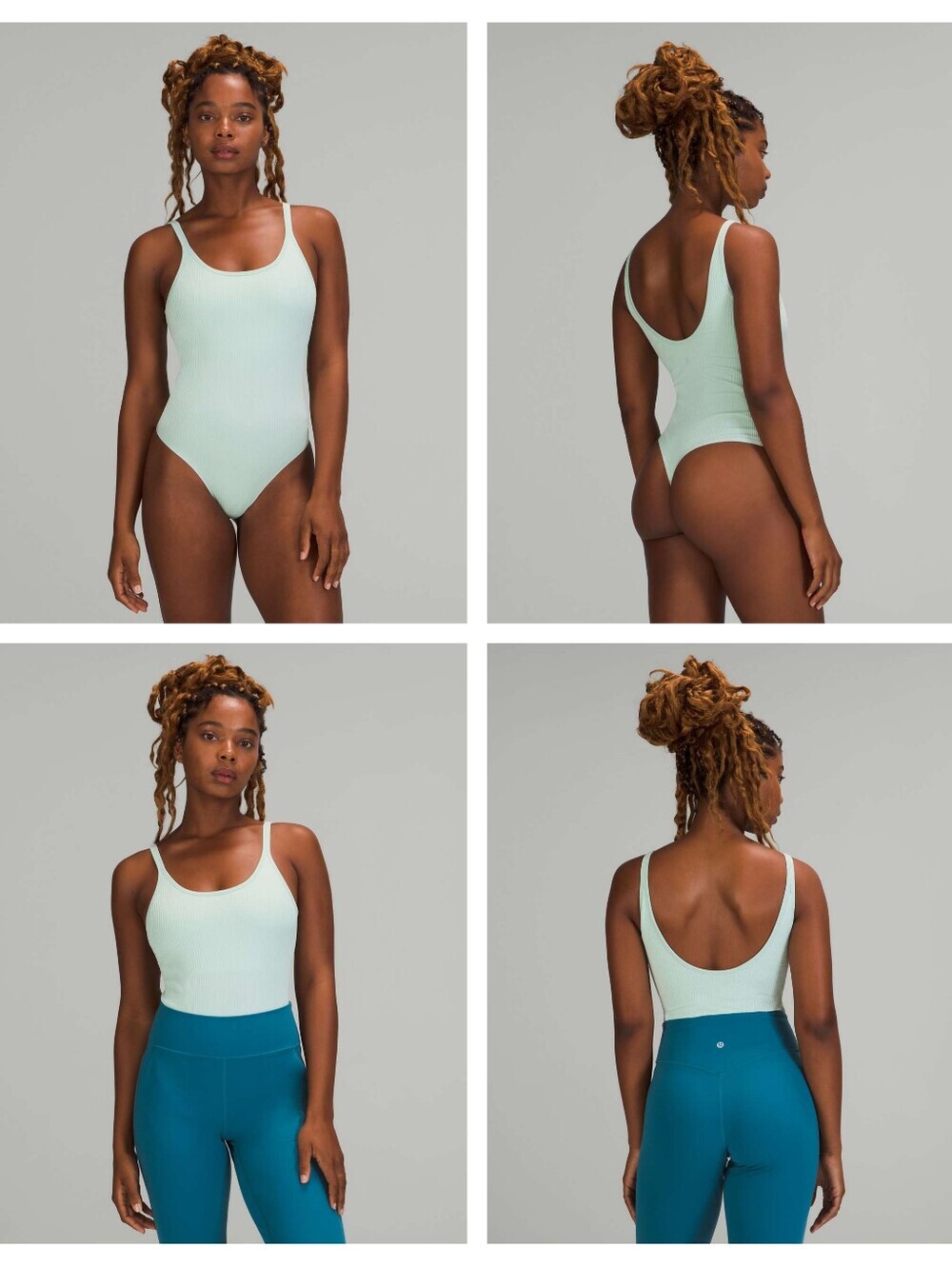 Lululemon Ebb to Street Bodysuit Light Support B/C Cups Delicate Mint Size 12
